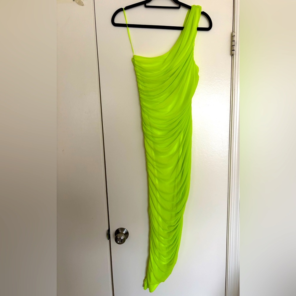 Neon Yellow One-Shoulder Dress